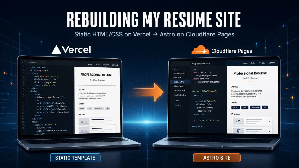 cover for Rebuilding My Resume Site with Astro and Cloudflare Pages